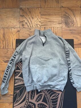 Taylor Swift Grey Crewneck Sweatshirt with Sleeve Text